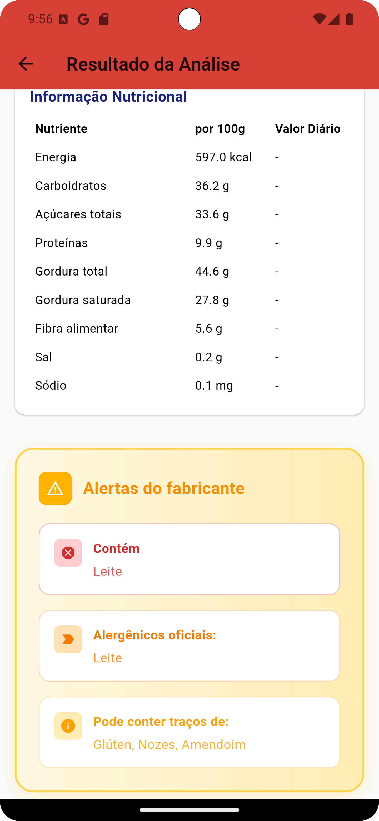 Configuração de alergias