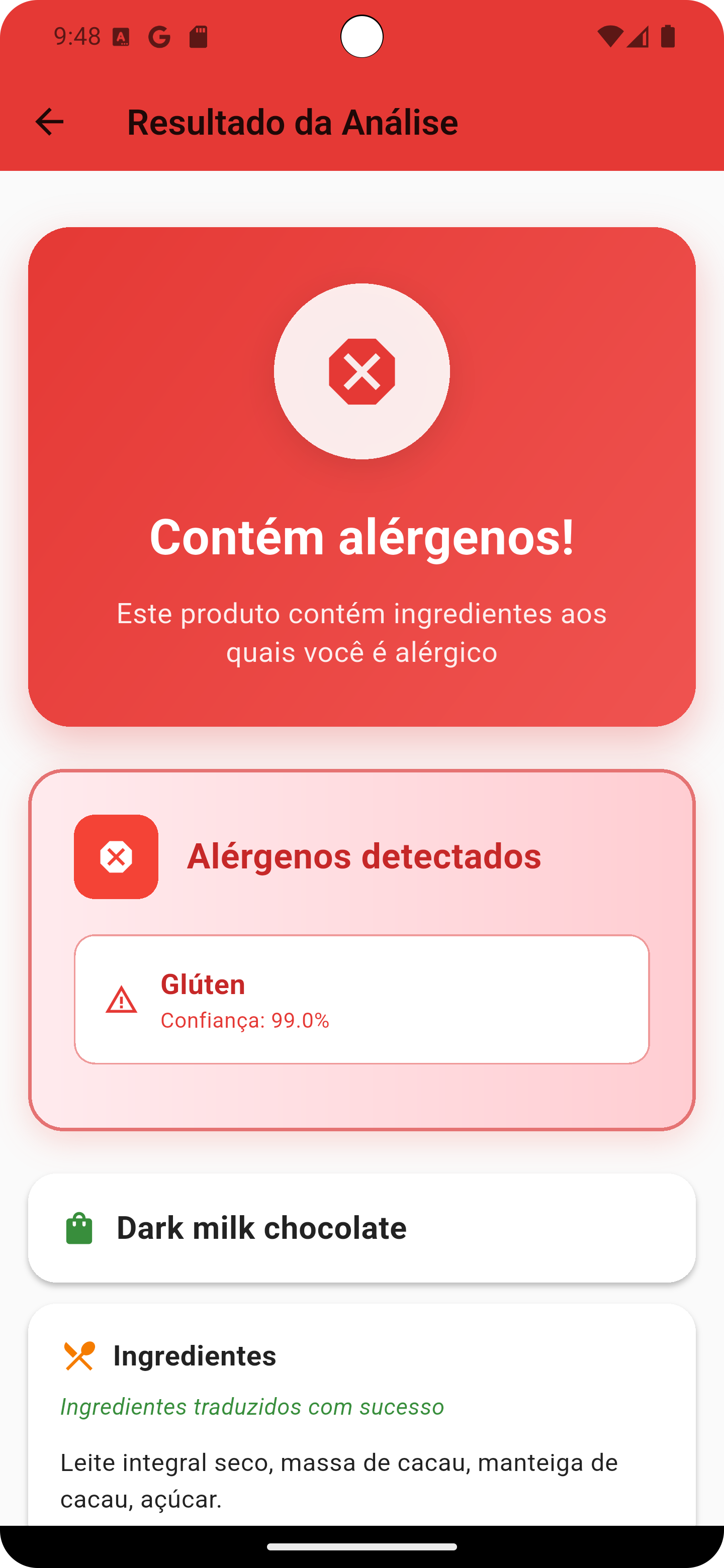 Alerta de produto com risco